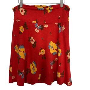 Toad & Co Chaka Skirt M | Stretch Organic Cotton-Tencel Pull-On Floral A-Line